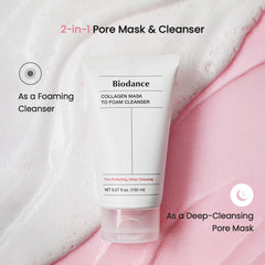 Collagen Mask to Foam Cleanser